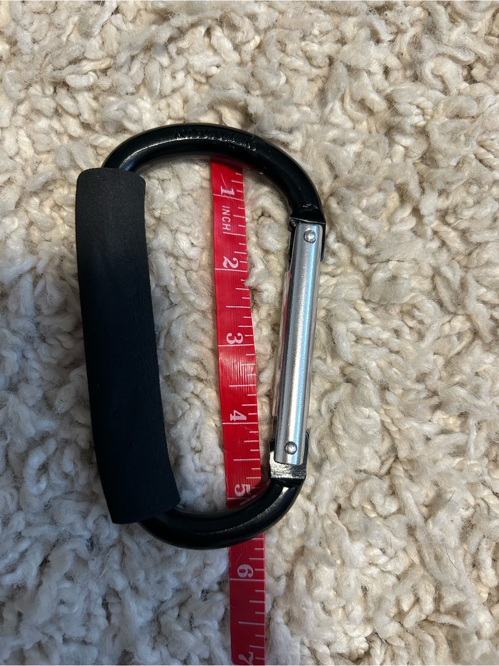 Brand New Black Foam-Grip Carabiner Key Clip